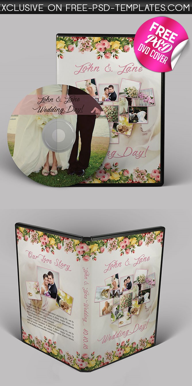 Free cd/dvd disc case packaging mockup (7 previews). 90 Best Wedding Dvd Cover Templates Free Premium