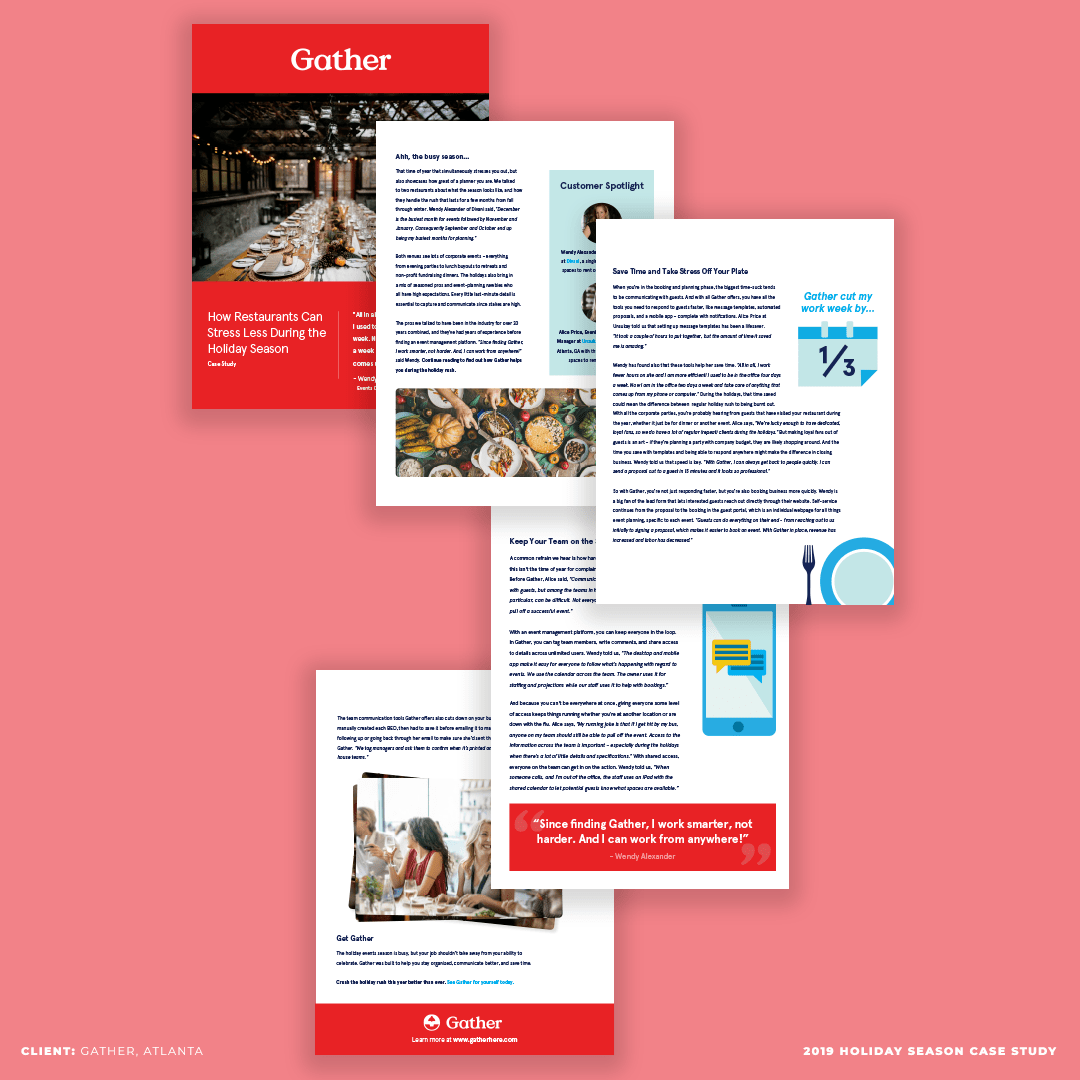 Picture We're sharing 14 case study templates to . Gather Holiday Case Study Jordan Rhodes Design