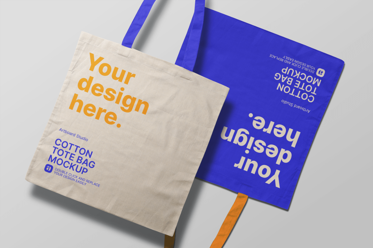 Bag is islolated so you can paste your own background or customize it in any way you want. Free Canvas Tote Bag Mockup Template