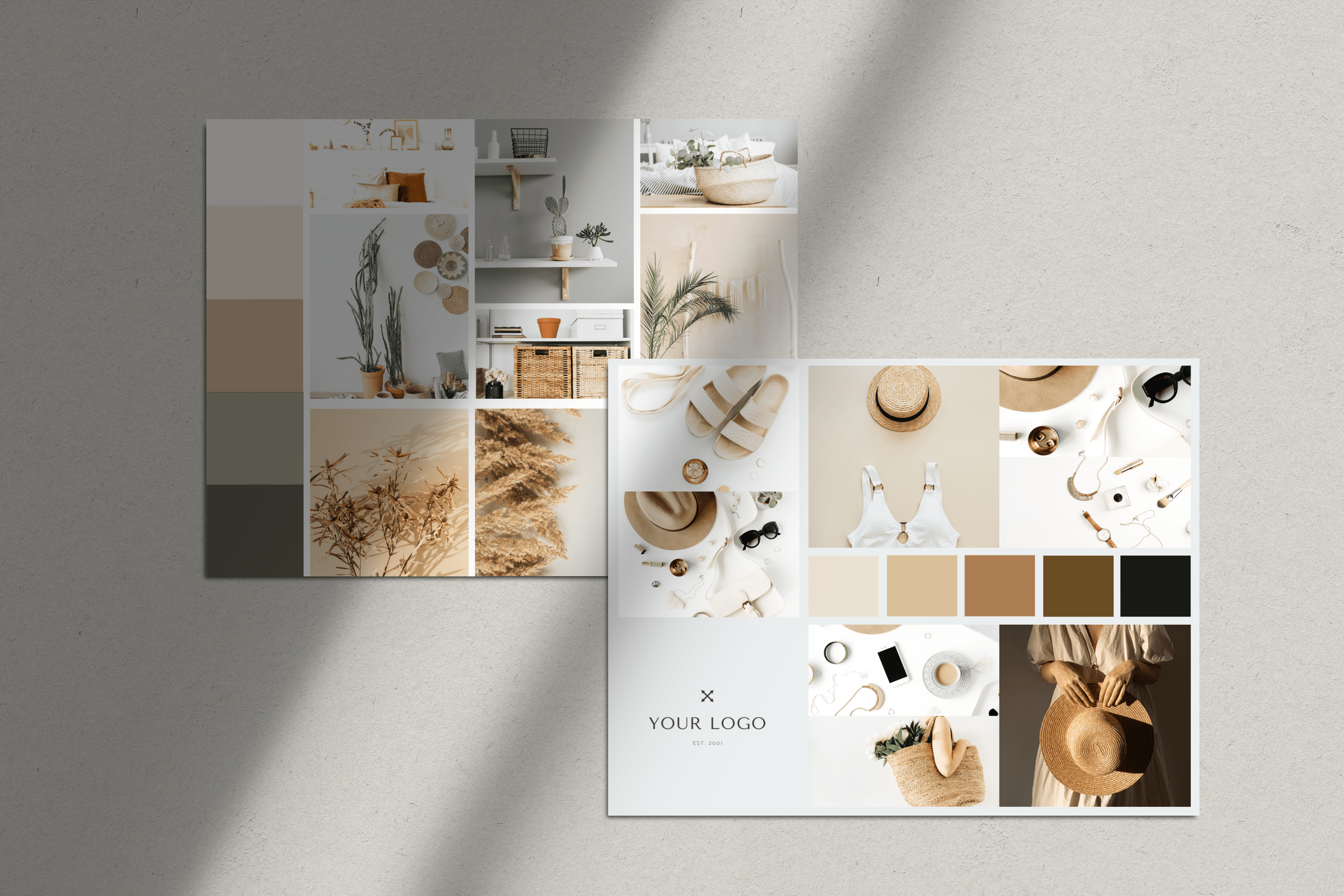 Photo Fully layered psd file with smart objects, measuring 2362 x 1653 px at 300 dpi. Free Brand Moodboard Templates Amado Branding