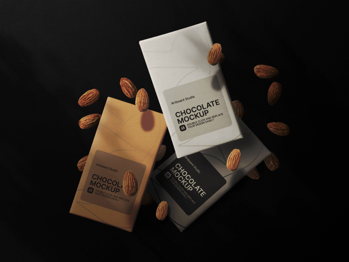 Image Comp (aka mockup) reviews are a vital step in the design process, but they don't have to be so stressful. Flying Luxurious Chocolate Bar Packaging Mockup Template