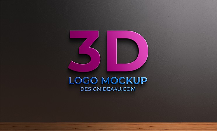 The best logo mockup to place your text of logo to and it will automatically convert it to 3d and add water reflections. Best 3d Logo Mockup Black Wall Psd Download