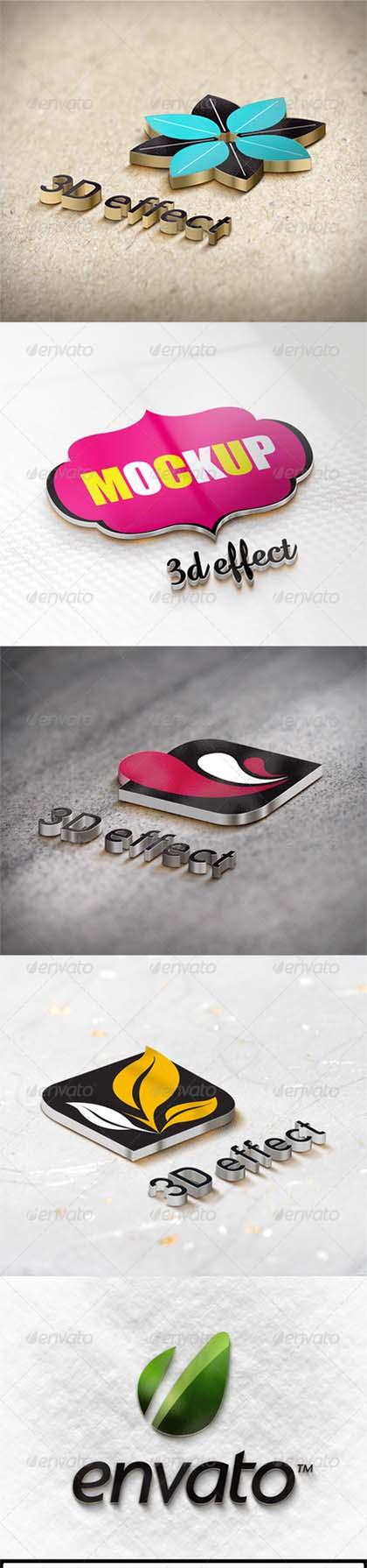 45+ Download 3D Logo Mockup 5 Styles PSD